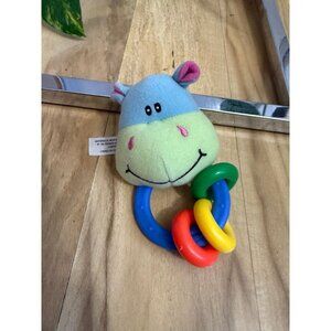 Graco Plush Hippo Baby Rattle Toy
